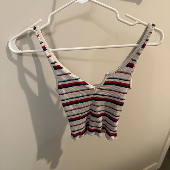 PacSun Striped Tank Top - Cream, Red, Blue - Picture 1 of 2